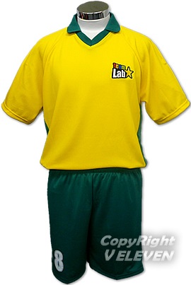 ブラジル代表の黄色＋緑 セミオーダーユニフォーム No.0110 デザイン例 